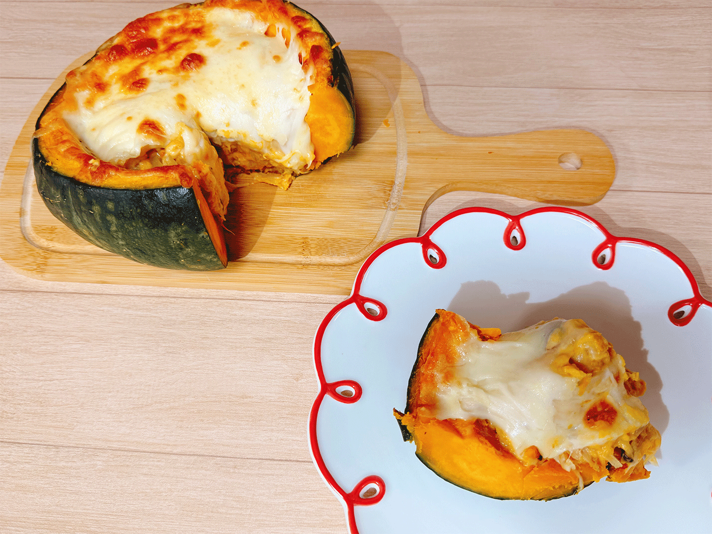 栄養士レシピ☆かぼちゃ丸ごとグラタン